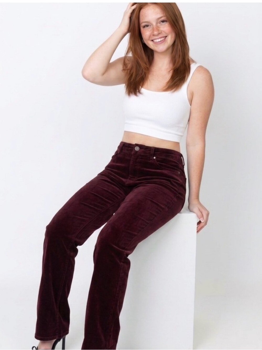 Burgundy Buffalo Corduroy Pants